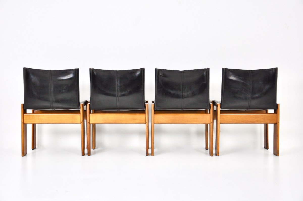 Set Of 4 Monk Dining Chairs By Afra & Tobia Scarpa For Molteni, 1970-photo-4