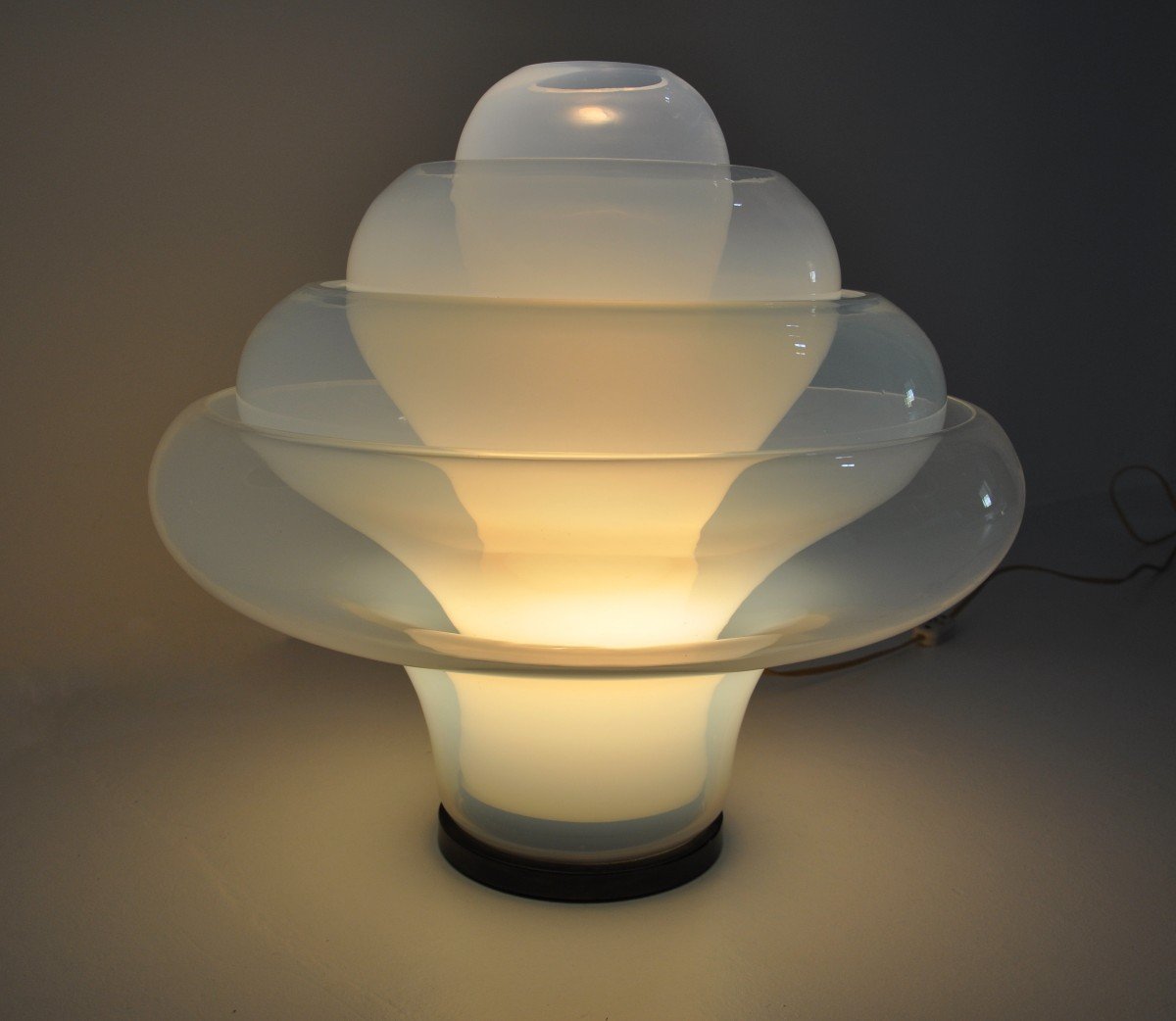 Lt305 Lotus Table Lamp By Carlo Nason For Mazzega, 1960s-photo-3