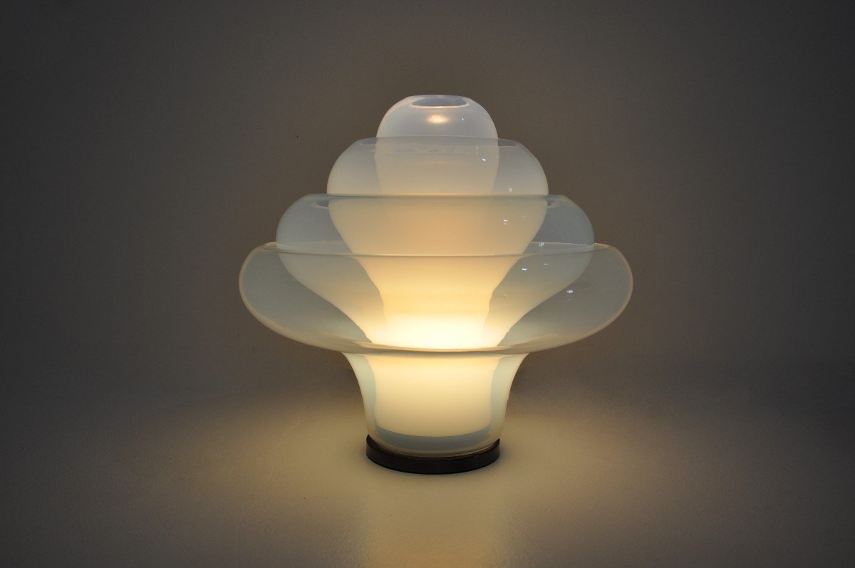 Lampe De Table Lt305 Lotus Par Carlo Nason Pour Mazzega, 1960s