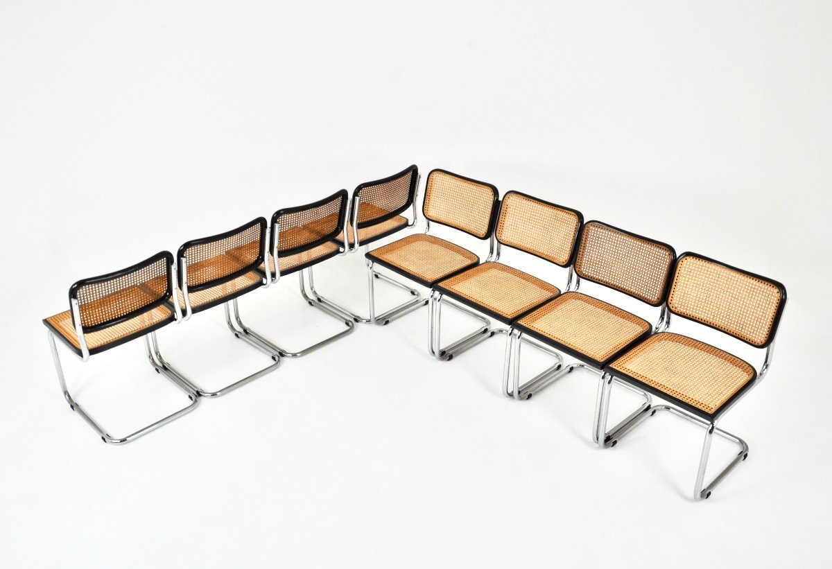 Set Of 8 Style B32 Dining Room Chairs By Marcel Breuer-photo-2