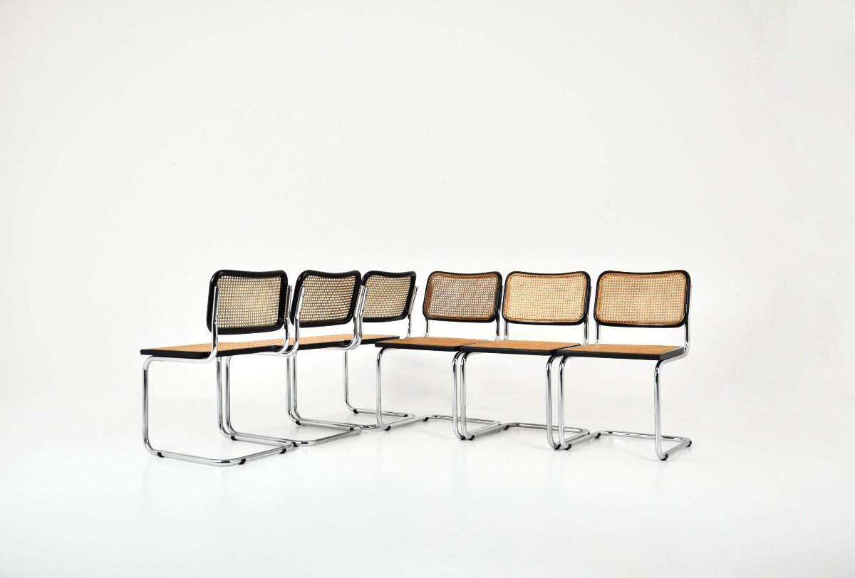 Set Of 6 Style B32 Dining Room Chairs By Marcel Breuer-photo-1