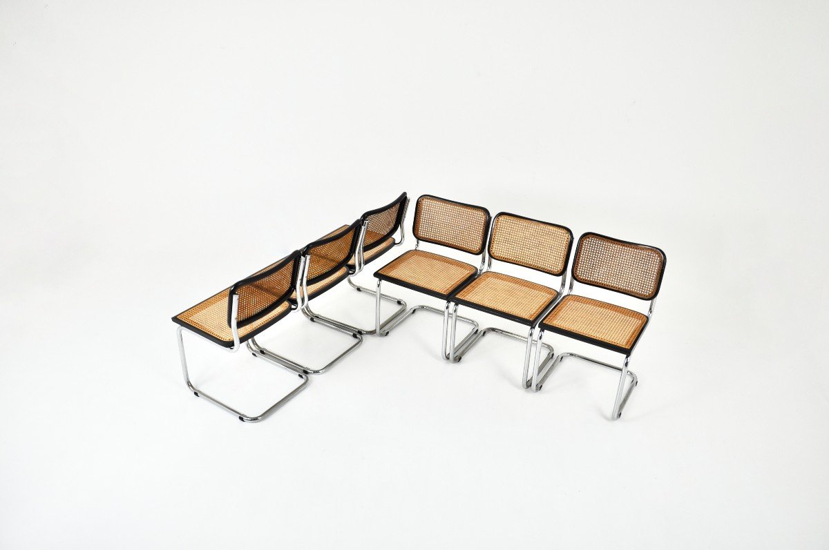 Ensemble De 6 Chaises De Salle à Manger Style B32 Par Marcel Breuer-photo-2