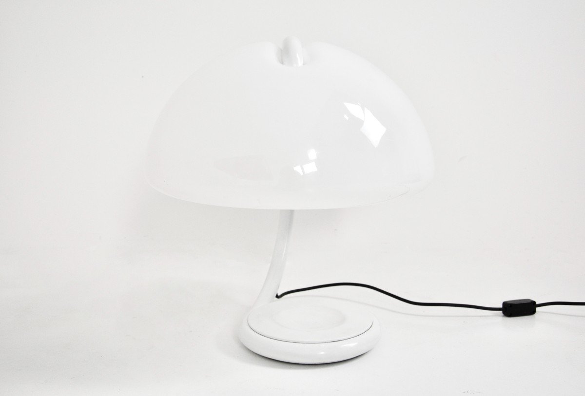 White “serpente” Table Lamp By Elio Martinelli For Martinelli Luce, 1960s-photo-4