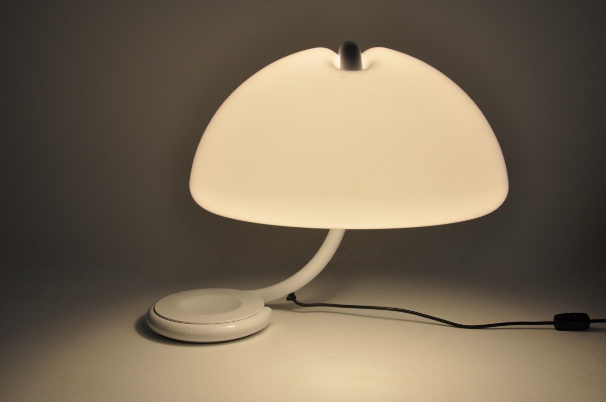 White “serpente” Table Lamp By Elio Martinelli For Martinelli Luce, 1960s-photo-2