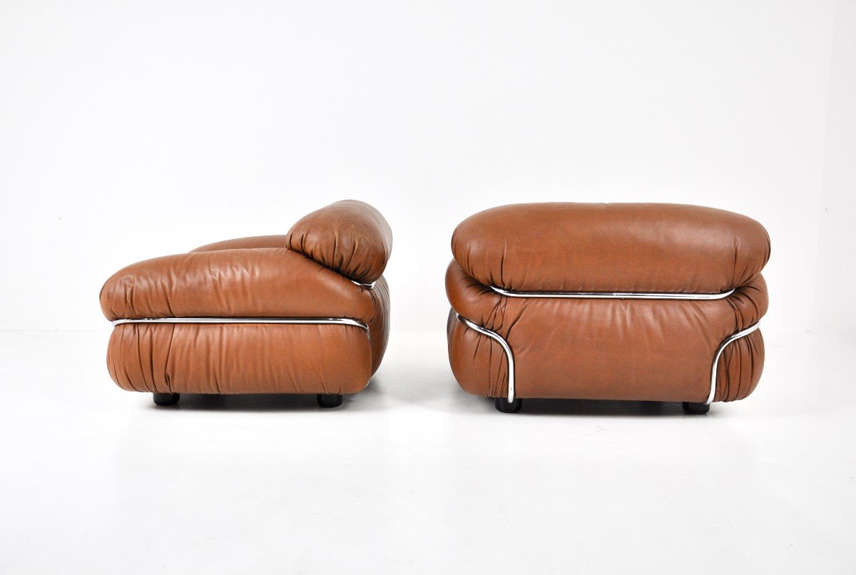 Ensemble De 2 Fauteuils "sesann" De Gianfranco Frattini Pour Cassina, 1970s-photo-4