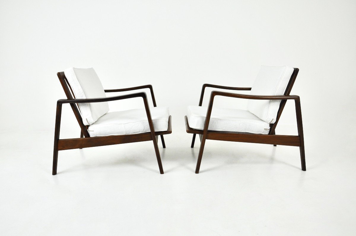 Ensemble De 2 Fauteuils De Salon d'Arne Wahl Iversen Pour Komfort, 1950s-photo-4