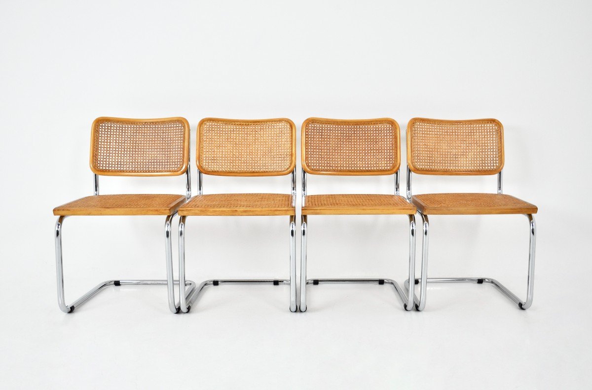 Set Of 4 B32 Style Chairs By Marcel Breuer-photo-2