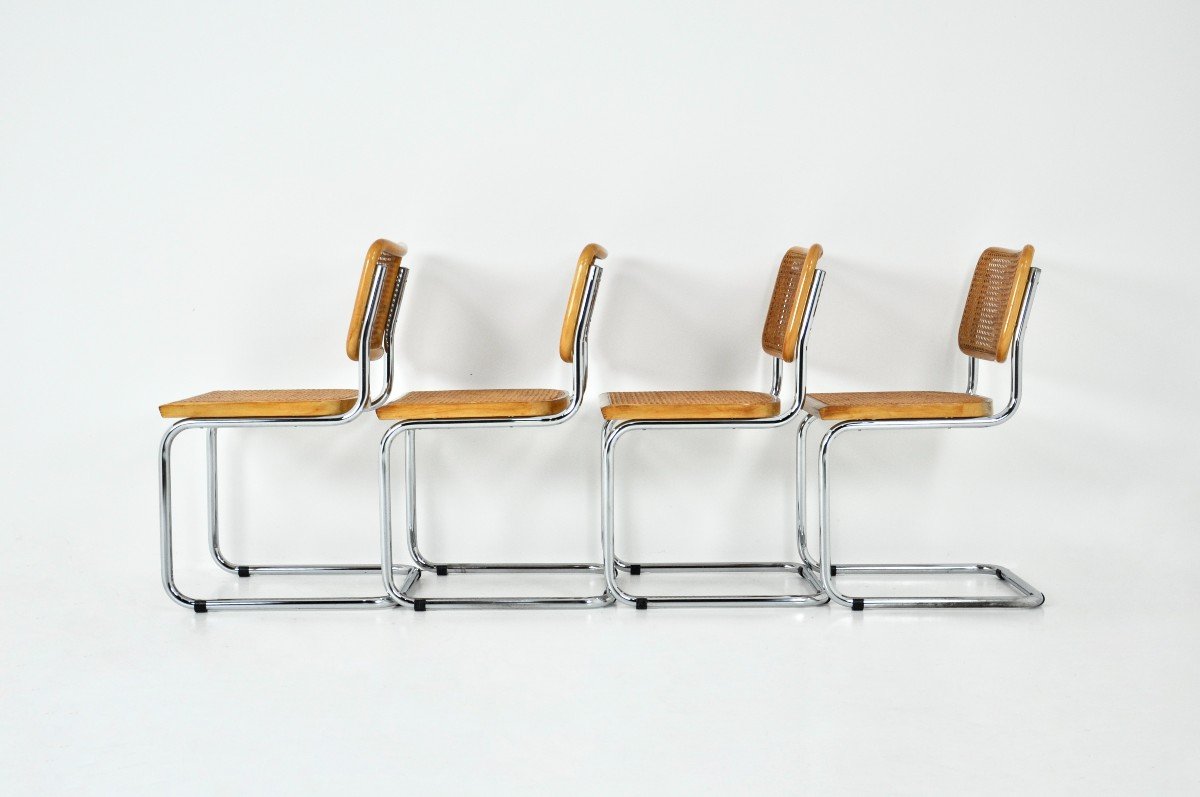 Set Of 4 B32 Style Chairs By Marcel Breuer-photo-4