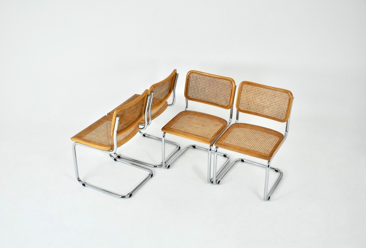 Set Of 4 B32 Style Chairs By Marcel Breuer-photo-1