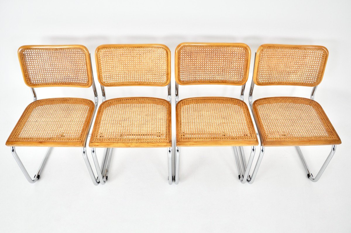 Set Of 4 B32 Style Chairs By Marcel Breuer-photo-2