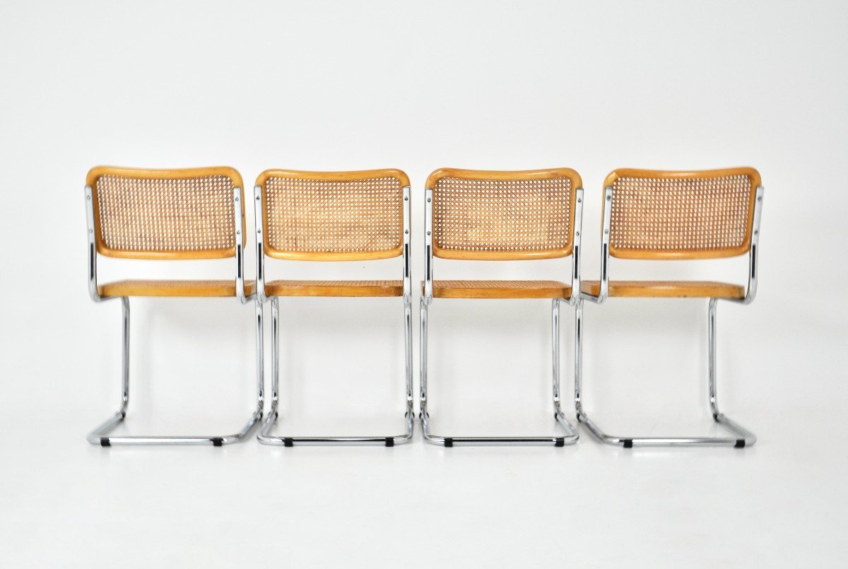 Set Of 4 B32 Style Chairs By Marcel Breuer-photo-3