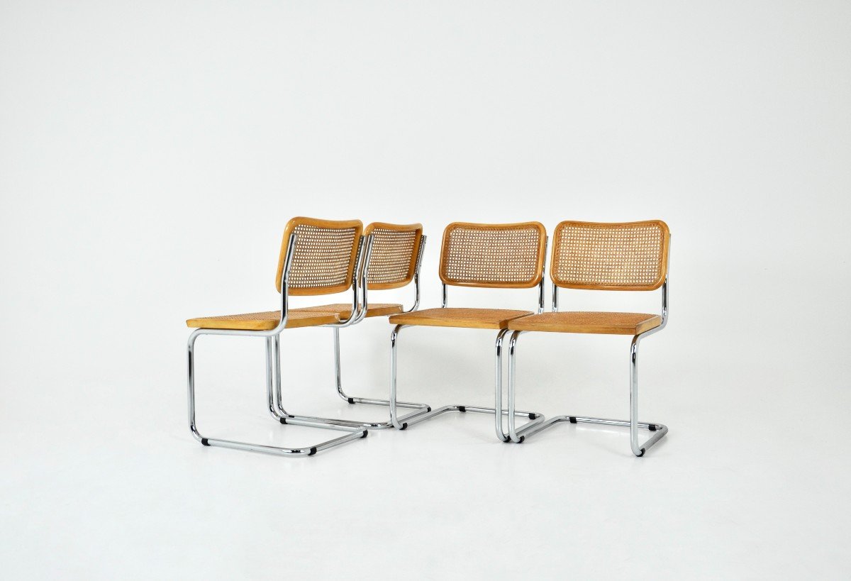 Set Of 4 B32 Style Chairs By Marcel Breuer