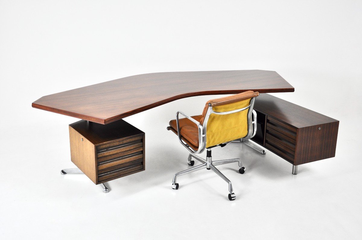 Bureau Boomerang Par Osvaldo Borsani Pour Tecno, 1960s-photo-7