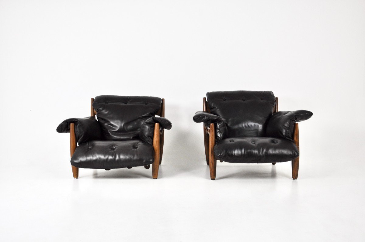 Ensemble De 2 Fauteuils « Sheriff » De Sergio Rodrigues Pour Isa Bergamo, 1960s-photo-2