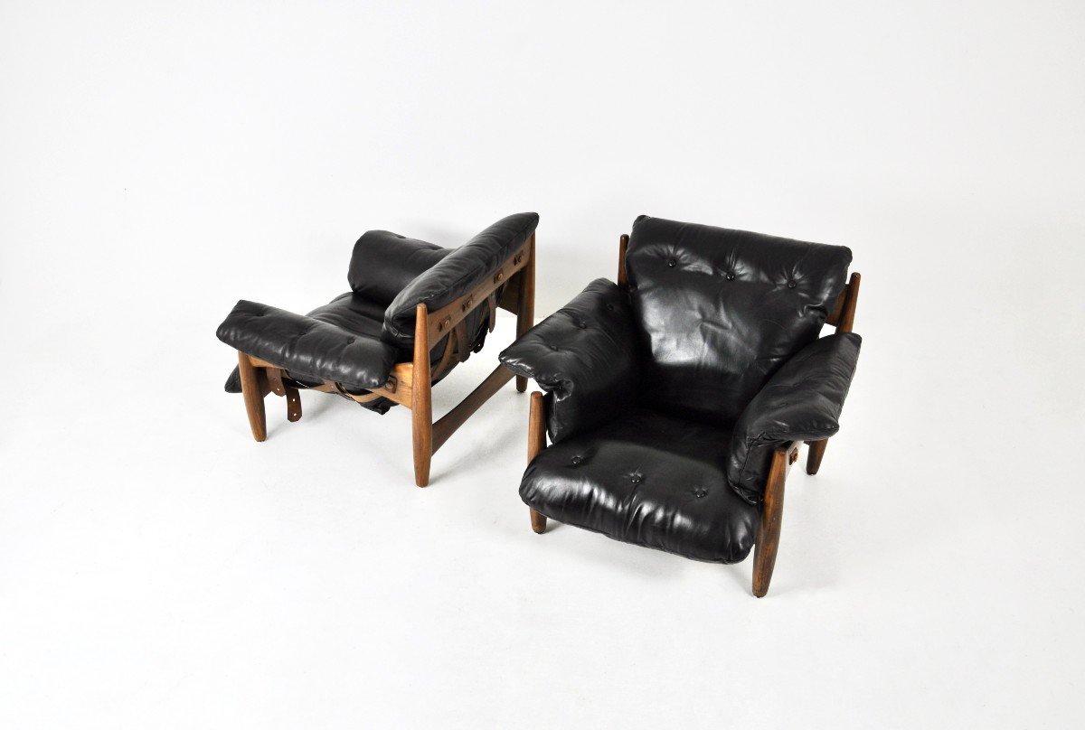 Ensemble De 2 Fauteuils « Sheriff » De Sergio Rodrigues Pour Isa Bergamo, 1960s-photo-1