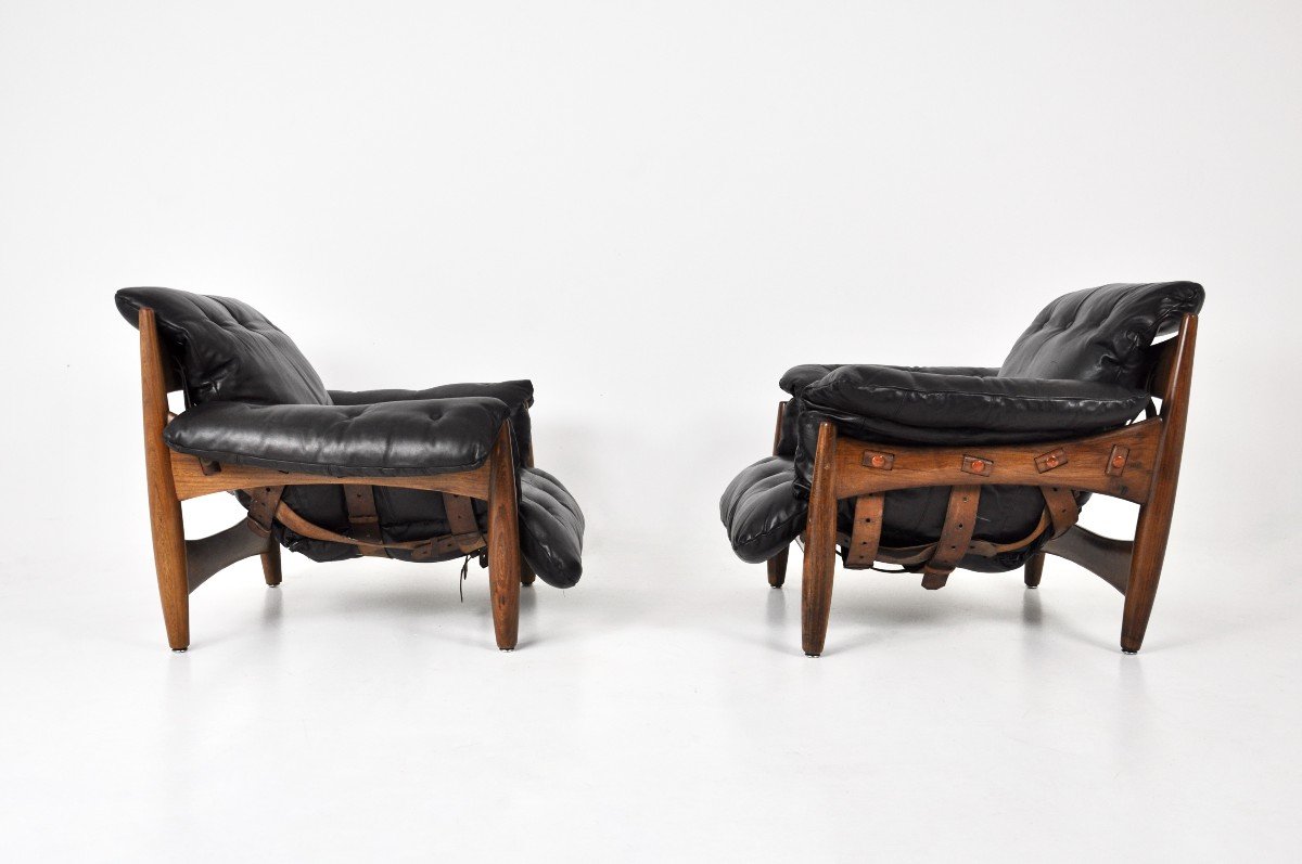 Ensemble De 2 Fauteuils « Sheriff » De Sergio Rodrigues Pour Isa Bergamo, 1960s-photo-2