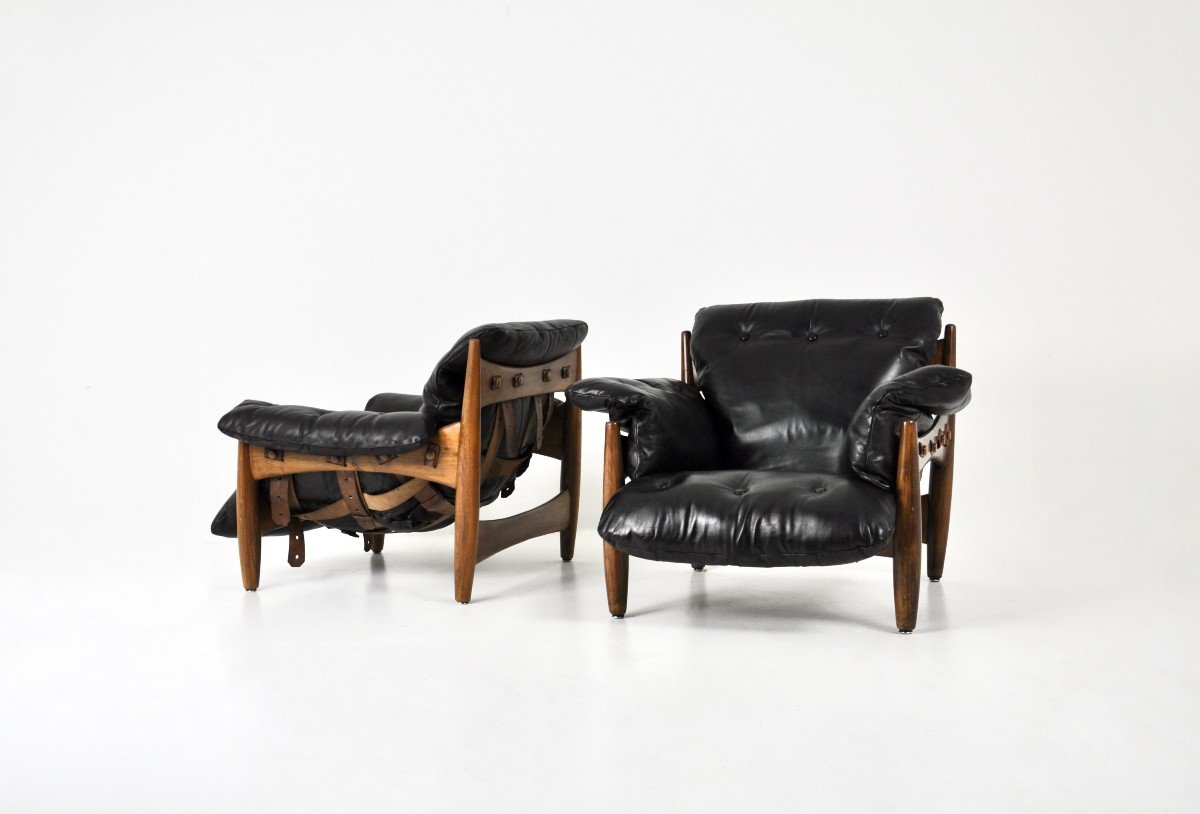 Ensemble De 2 Fauteuils « Sheriff » De Sergio Rodrigues Pour Isa Bergamo, 1960s