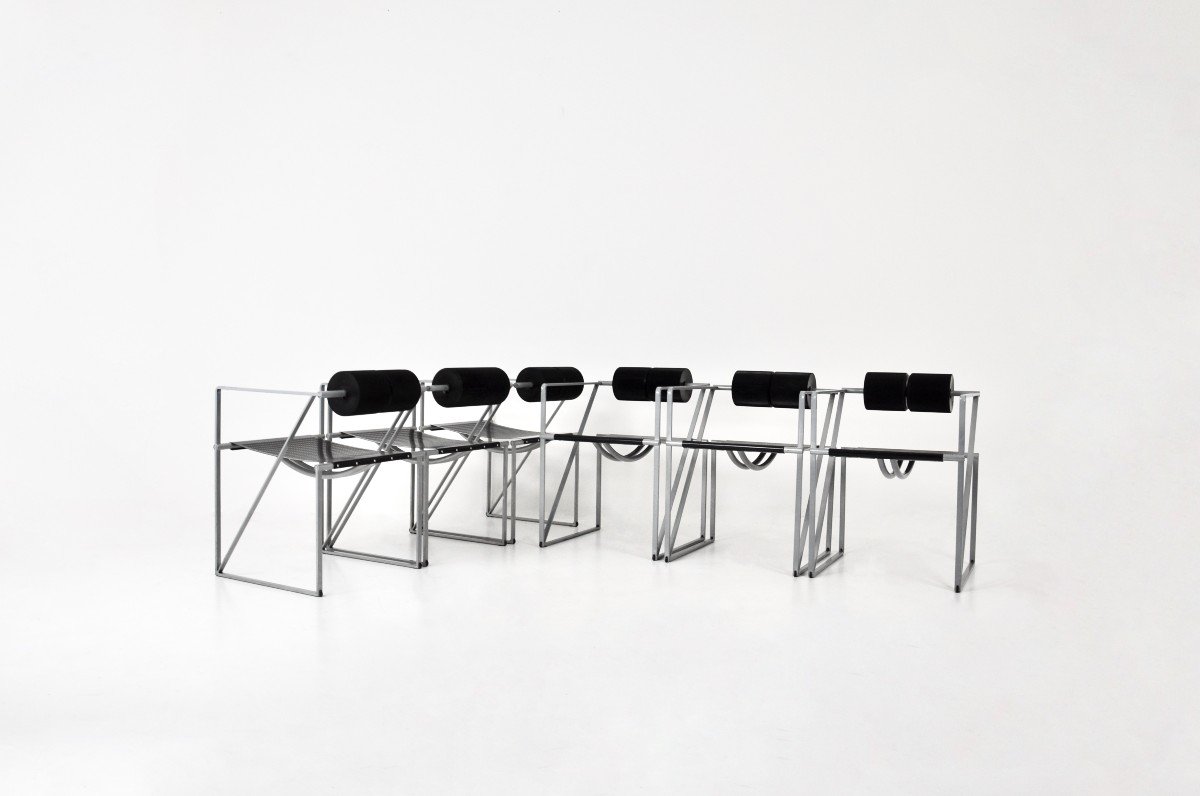 Ensemble De 6 Chaises Seconda 602 Par Mario Botta Pour Alias, 1980s