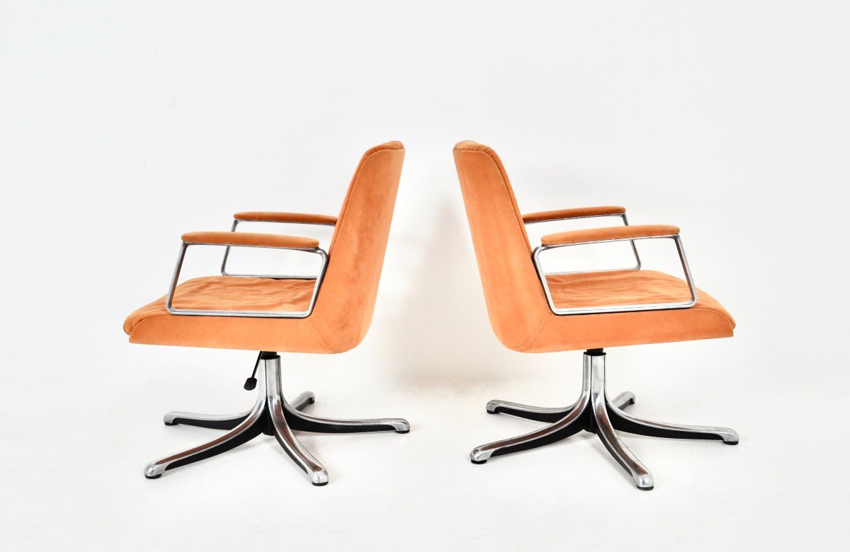 P126 Office Chairs By Osvaldo Borsani For Tecno, 1970s, Set Of 2-photo-4