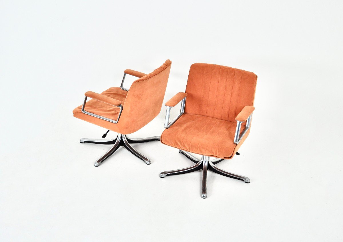 P126 fauteuils De Bureau Par Osvaldo Borsani Pour Tecno, Années 1970, Ensemble De 2-photo-1