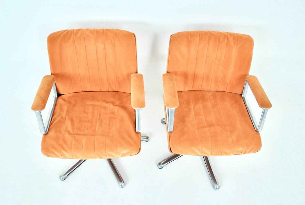 P126 Office Chairs By Osvaldo Borsani For Tecno, 1970s, Set Of 2-photo-2