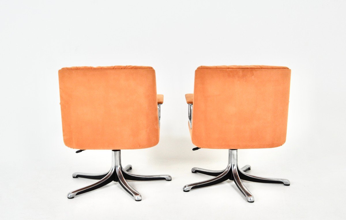 P126 fauteuils De Bureau Par Osvaldo Borsani Pour Tecno, Années 1970, Ensemble De 2-photo-3