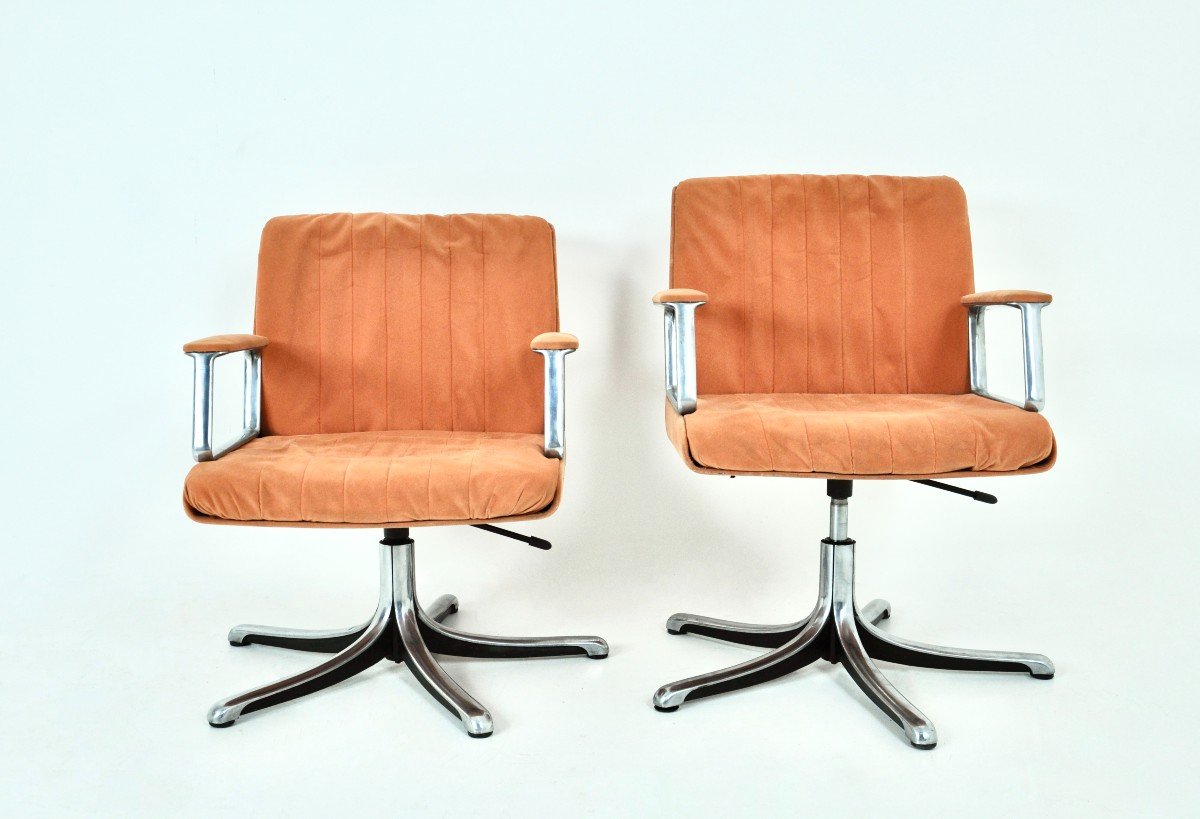 P126 Office Chairs By Osvaldo Borsani For Tecno, 1970s, Set Of 2-photo-4