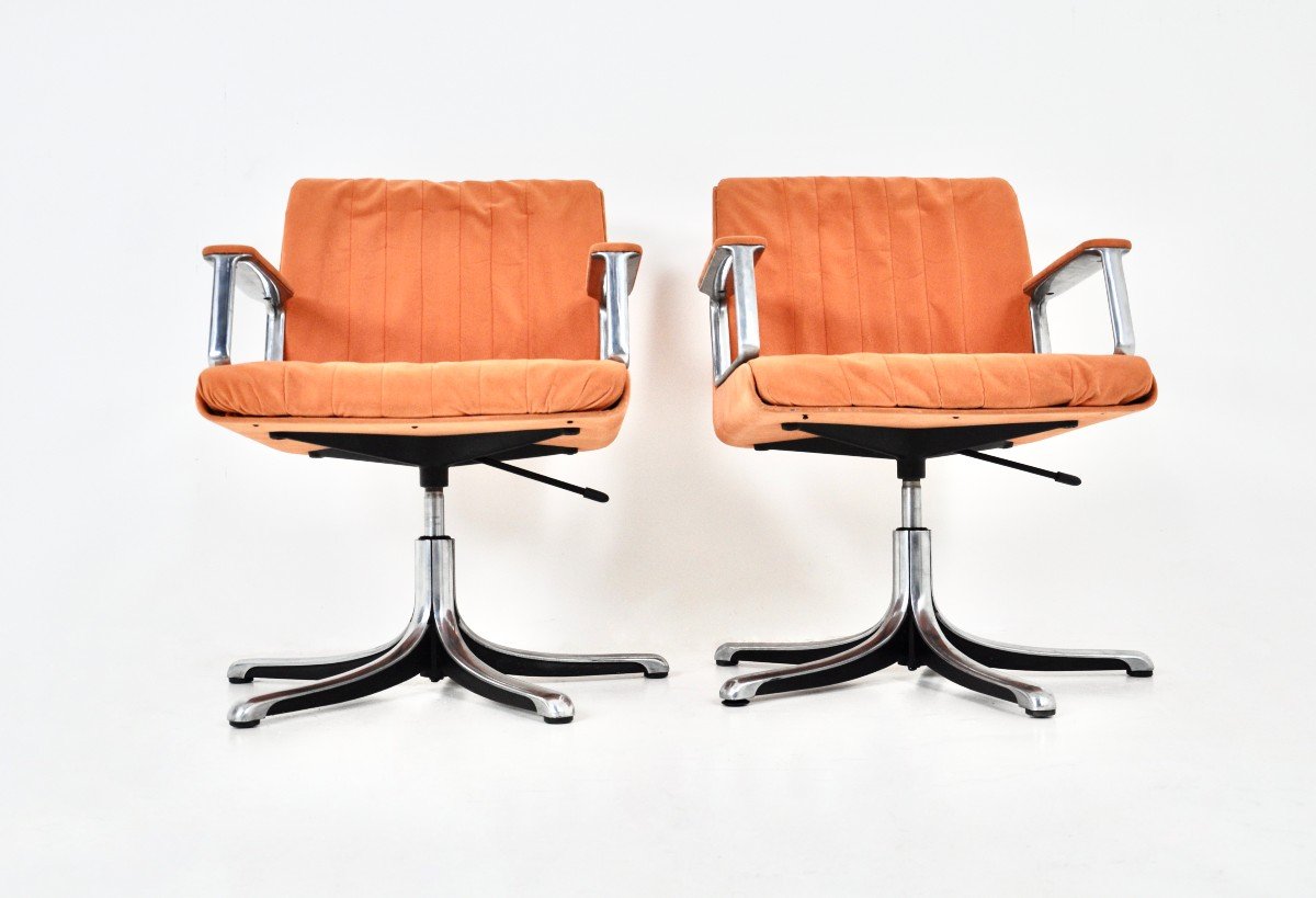 P126 Office Chairs By Osvaldo Borsani For Tecno, 1970s, Set Of 2-photo-5