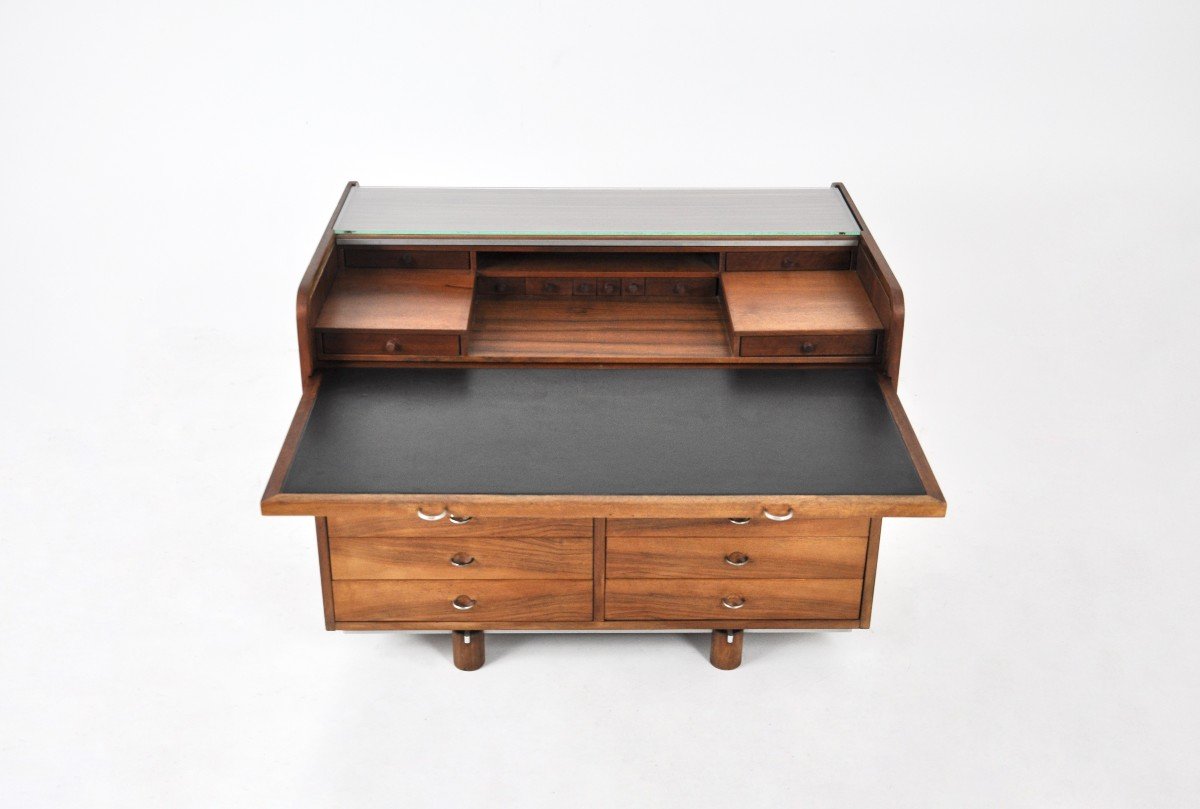 “804” Rolling Top Desk By Gianfranco Frattini For Bernini, 1960s-photo-4