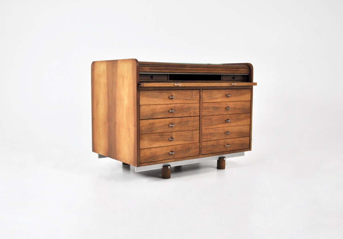 “804” Rolling Top Desk By Gianfranco Frattini For Bernini, 1960s