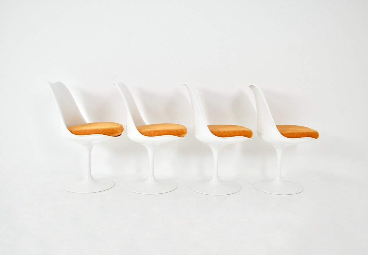 Set Of 4 Tulip Dining Chairs By Eero Saarinen For Knoll International, 1970s-photo-4