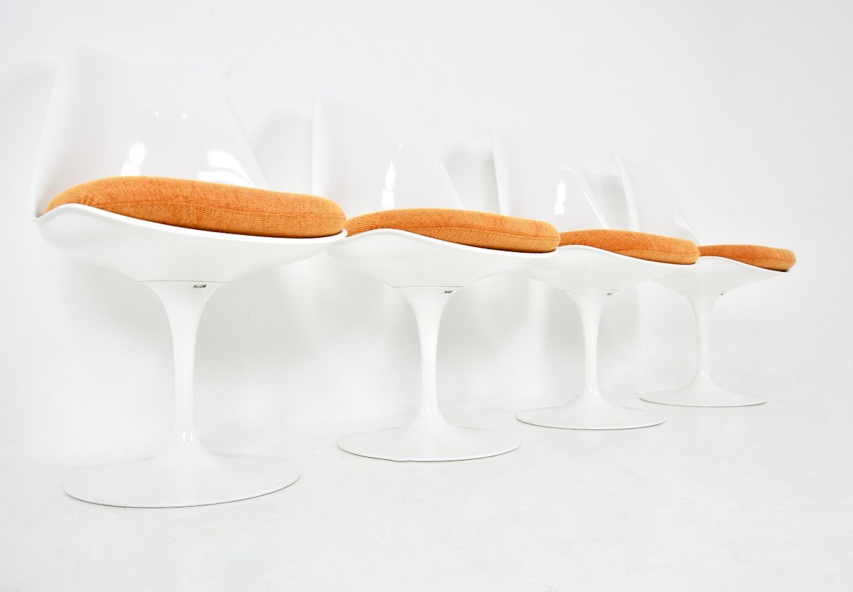 Set Of 4 Tulip Dining Chairs By Eero Saarinen For Knoll International, 1970s-photo-4