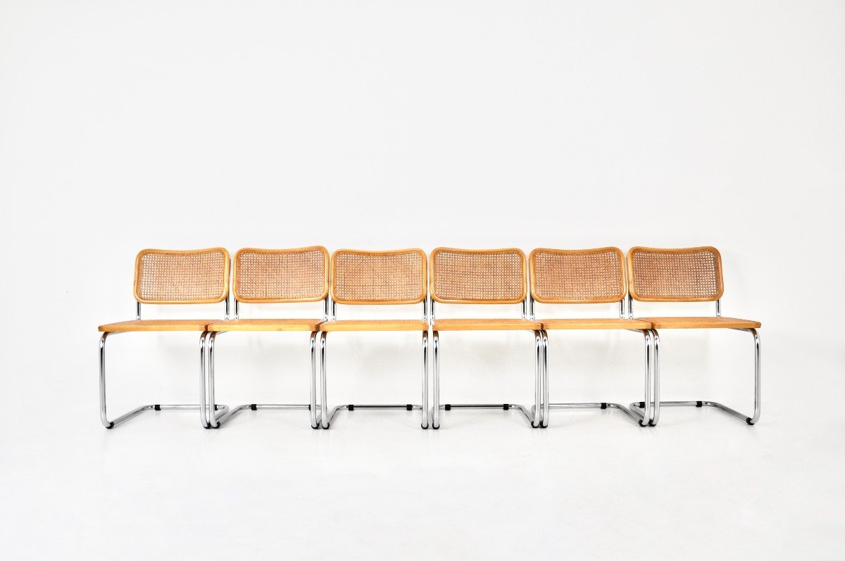 Ensemble De 6 Chaises De Salle à Manger Style B32 Par Marcel Breuer-photo-2