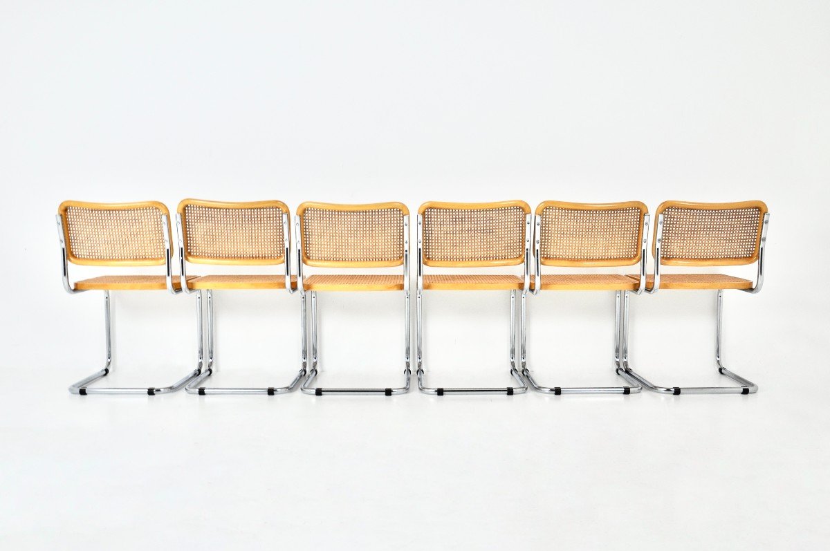 Ensemble De 6 Chaises De Salle à Manger Style B32 Par Marcel Breuer-photo-3