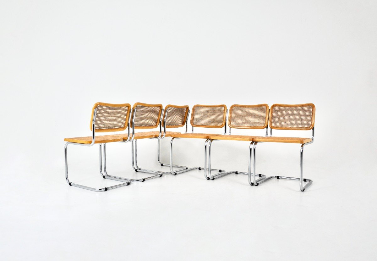 Ensemble De 6 Chaises De Salle à Manger Style B32 Par Marcel Breuer