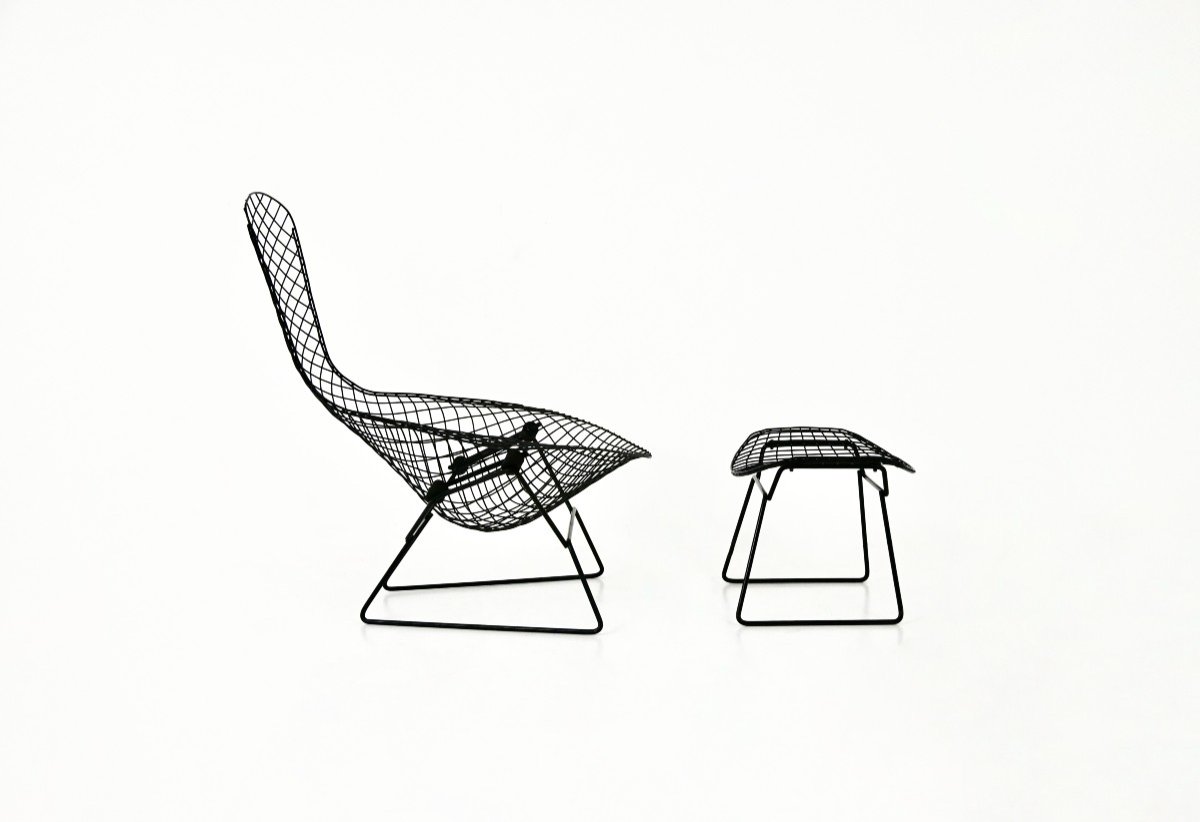 Bird Chair And Ottoman By Harry Bertoia For Knoll, 1960s-photo-2