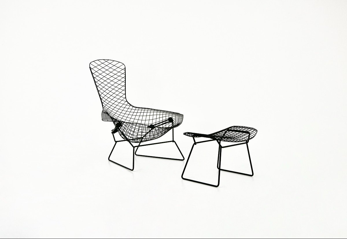 Bird Chair And Ottoman By Harry Bertoia For Knoll, 1960s