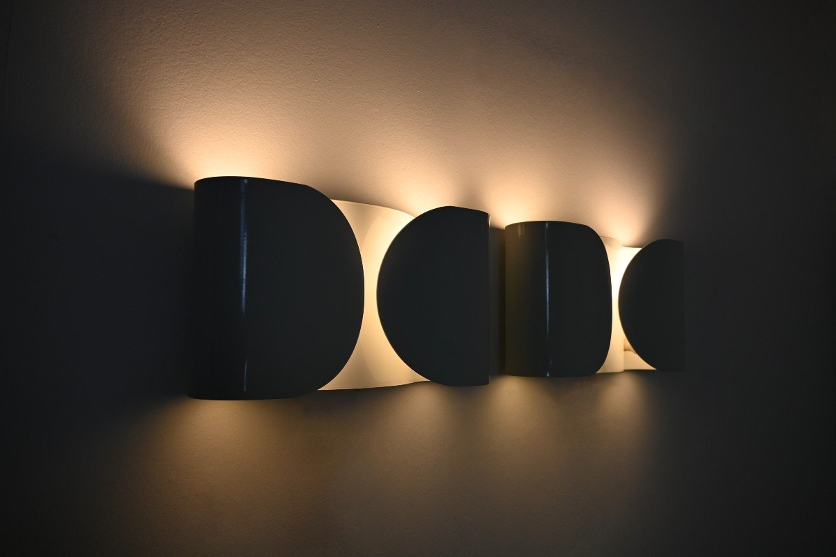 Set Of 2 White Foglio Wall Lamps By Tobia & Afra Scarpa For Flos, 1960s-photo-4