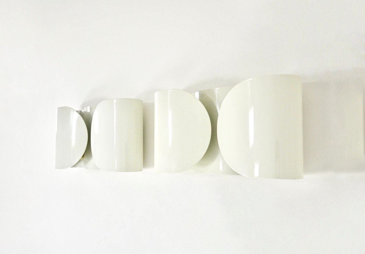 Set Of 2 White Foglio Wall Lamps By Tobia & Afra Scarpa For Flos, 1960s-photo-1