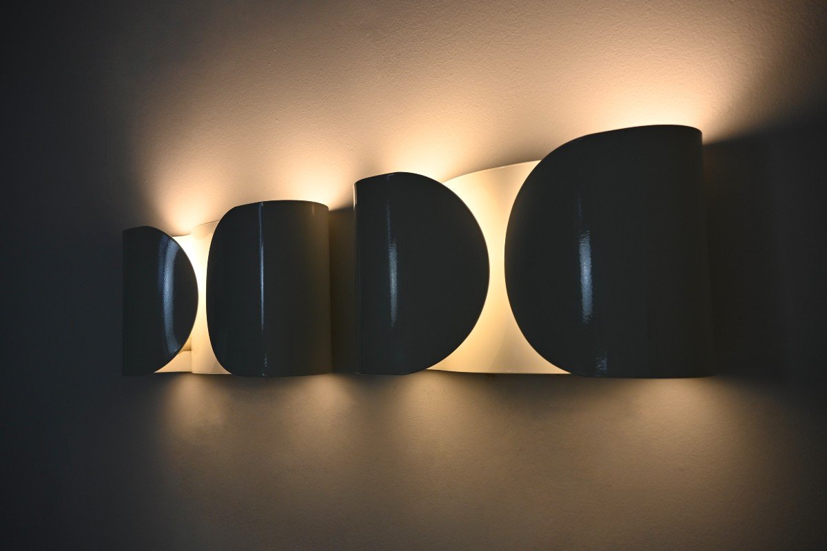 Set Of 2 White Foglio Wall Lamps By Tobia & Afra Scarpa For Flos, 1960s-photo-2