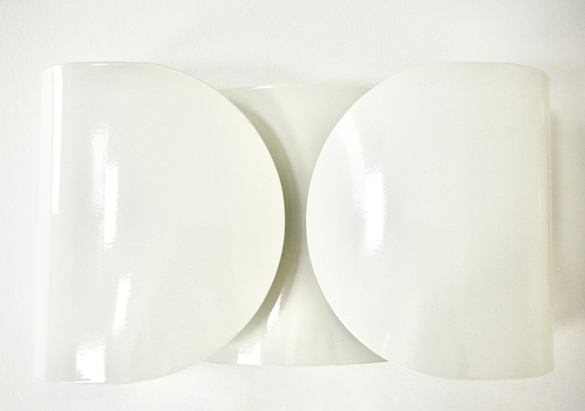 Set Of 2 White Foglio Wall Lamps By Tobia & Afra Scarpa For Flos, 1960s-photo-3