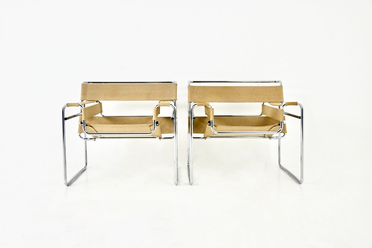 Paire De Fauteuils « Wassily » De Marcel Breuer Pour Gavina, 1970s-photo-2