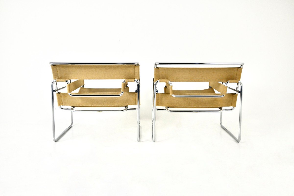 Paire De Fauteuils « Wassily » De Marcel Breuer Pour Gavina, 1970s-photo-4