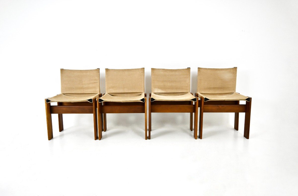 Set Of 4 Monk Dining Chairs By Afra & Tobia Scarpa For Molteni, 1970s-photo-2