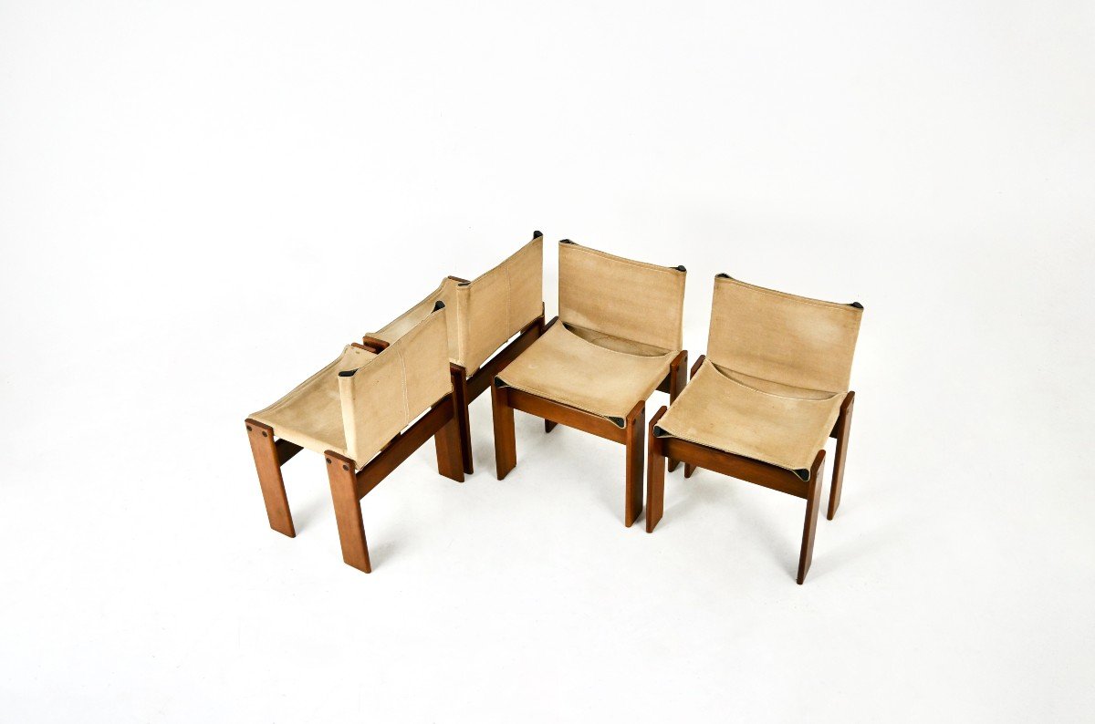 Set Of 4 Monk Dining Chairs By Afra & Tobia Scarpa For Molteni, 1970s-photo-1