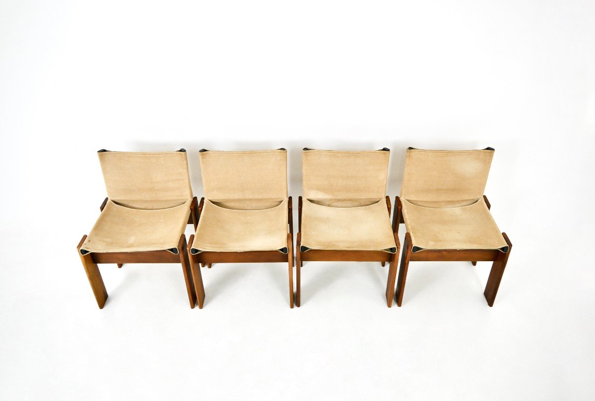 Set Of 4 Monk Dining Chairs By Afra & Tobia Scarpa For Molteni, 1970s-photo-2