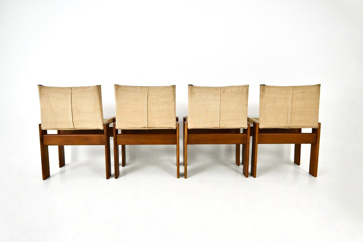 Set Of 4 Monk Dining Chairs By Afra & Tobia Scarpa For Molteni, 1970s-photo-3