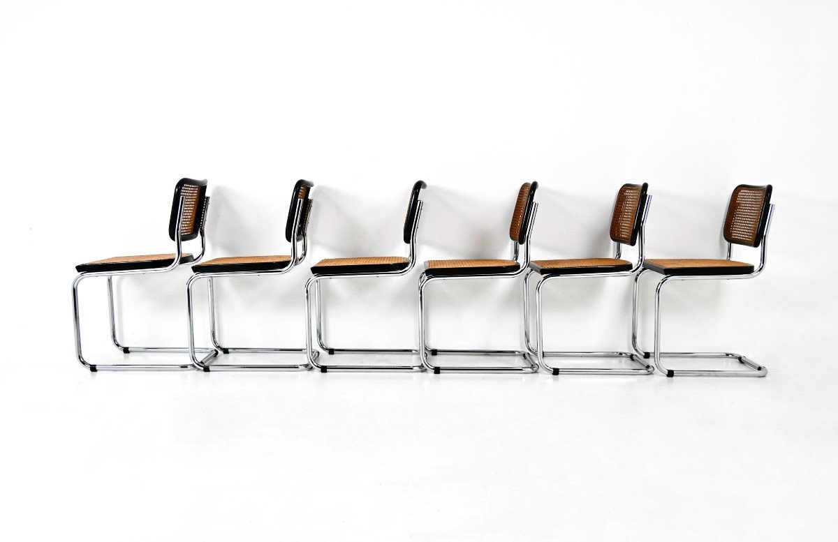 Set Of 6  Dining Chairs Style B32 By Marcel Breuer-photo-3