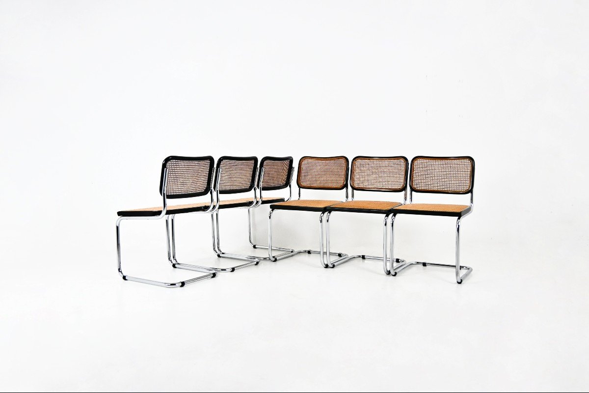 Set Of 6  Dining Chairs Style B32 By Marcel Breuer-photo-1