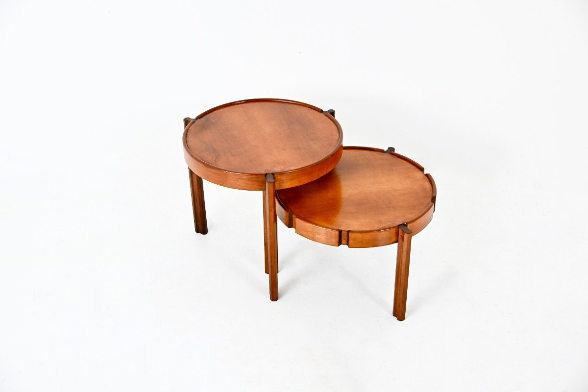 Tables Gigognes Italiennes En Bois, 1950s, Ensemble De 2-photo-2